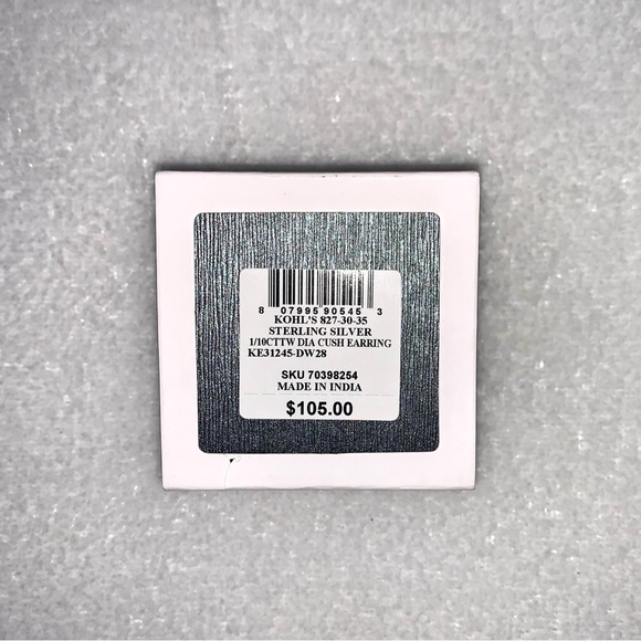 Silver 1/10 CTTW Diamond Earrings - Picture 5 of 5